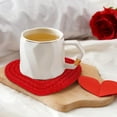 thumbnail image 4 of Valentine's Day Handmade Braided Cotton Coasters Love Heart-Shape Drink Coasters Insulating Mats Red Absorbent Cup Coasters for Party Home Office Decoration Housewarming, 4.92*4.13in, 4 of 6