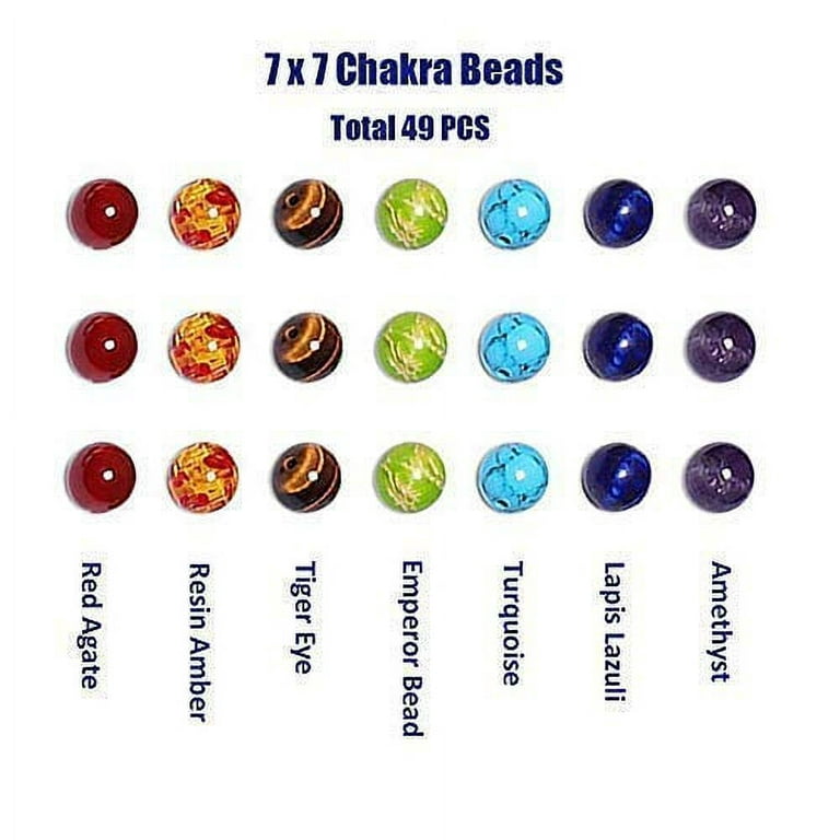 EuTengHao 702Pcs Lava Beads Stone Rock Beads Rainbow Striped Beads Kit with Chak