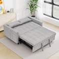 thumbnail image 2 of Bellemave Sleeper Sofa Bed 3-in-1 Convertible Couch with Pullout Bed, Futon 2-Seater Loveseat with Toss Pillows and Storage Pockets, 3 Level Adjustable Backrest Sofa for Living Room （Gray）, 2 of 8