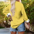 thumbnail image 4 of RYRJJ Womens Button Down Shirts Casual Long Sleeve Blouses V Neck Dress Shirt Collared Office Work Tops(Yellow,XL), 4 of 6