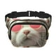 thumbnail image 1 of Fotbe Floral Sunglasses Cat Art Cangurera Cuadrada con Estampado de Doble Capa, Bolsa de Cintura Ajustable Mini para Hombres y Mujeres, 1 of 9