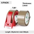 thumbnail image 2 of Cinta de embalaje BOMEI PACK, color marrón, 48 mm x 55 m, con dispensador, 6 rollos, 2 of 6