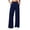 Navy Sweatpants for Women, variant on HAPIMO Elastic Waist Pleated Wide Leg Lounge Suit Pants Women High Waist Flowy Casual Pants for Office and Daily Wear Beige L