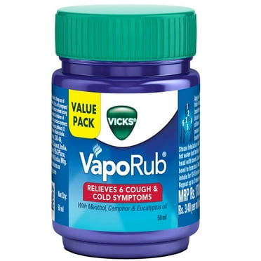 1.76oz (50g) Vicks Vaporub Relief From Headache, Cough, Cold, Flu, Blocked Nose
