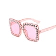 thumbnail image 4 of Square Rhinestone Sunglasses: Large Frame, Resin Lenses, PC Frame, Fashion Street Style for Summer, 4 of 4