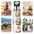 thumbnail image 5 of Cakes Sports Water Bottle with Straw Lid Insulated Stainless Steel Leak Proof BPA Free Thermal Mug with Handle for Gym Yoga Cycling Camping, 5 of 8