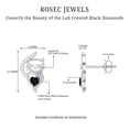 thumbnail image 6 of Rosec Jewels Cute Cat Studs Earring, Lab Created Black Diamond Stud Earrings with Diamond, Birthday Gift for Her (AAAA Quality), 18K White Gold, 6 of 7