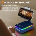 thumbnail image 2 of ZJQYDS Gifts for Men Women,Cell Phone Stand with Bluetooth Speaker,LED Light,and Lanyard,Cool Tech Gadgets,Unique Birthday Gifts for Men Husband Mom Dad-Blue, 2 of 8