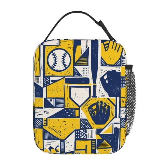 Baseball Lunch Bag For Women Men, Insulated Reusable Lunch Tote Bag, Large Capacity Lunch Box For Work, Leakproof Cooler Lunch Bag For Office Picnic Travel