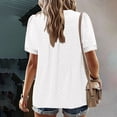 thumbnail image 3 of Uaswgudfs Elegant Women's Short Sleeve V-Neck Blouse - Lightweight Lace Trim Casual Top for Spring/Summer Daily Wear, 3 of 8