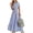 Blue, variant on utcoco Womens Casual Short Sleeve Button Down Tie Waist Ruffled Striped Maxi Shirt Dress