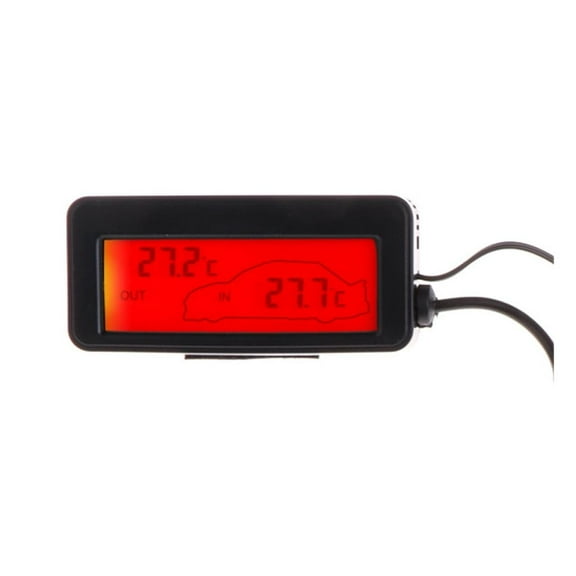 Mini Digital Car LCD Display Indoor Outdoor Thermometer 12V Vehicles 1.5m Cable Sensor