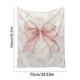 thumbnail image 3 of Manta de franela con lazo rosa | Suave y cómoda, con estampado digital | Ideal para la siesta en la oficina y San Valentín | 75 x 100 cm, 3 of 6
