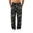 thumbnail image 2 of Camouflage Cargo Pants for Men Straight Leg Relaxed Fit Elastic Waist Drawstring Outdoor Workwear Pants, 2 of 7