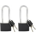 thumbnail image 2 of Locker Set Key Padlock, Shackle Outdoor Waterproof Lock Service with Key for Sheds, Gates, Fences, Hasp Storage,2Pcs, 2 of 6