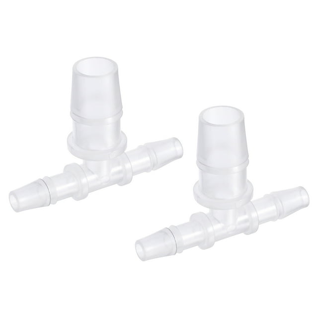 Unique Bargains 6x12x6mm OD PP Reducing Barb Hose Fitting Tee T Shape 3 Way Pipe Connector, Translucent 2 Pack