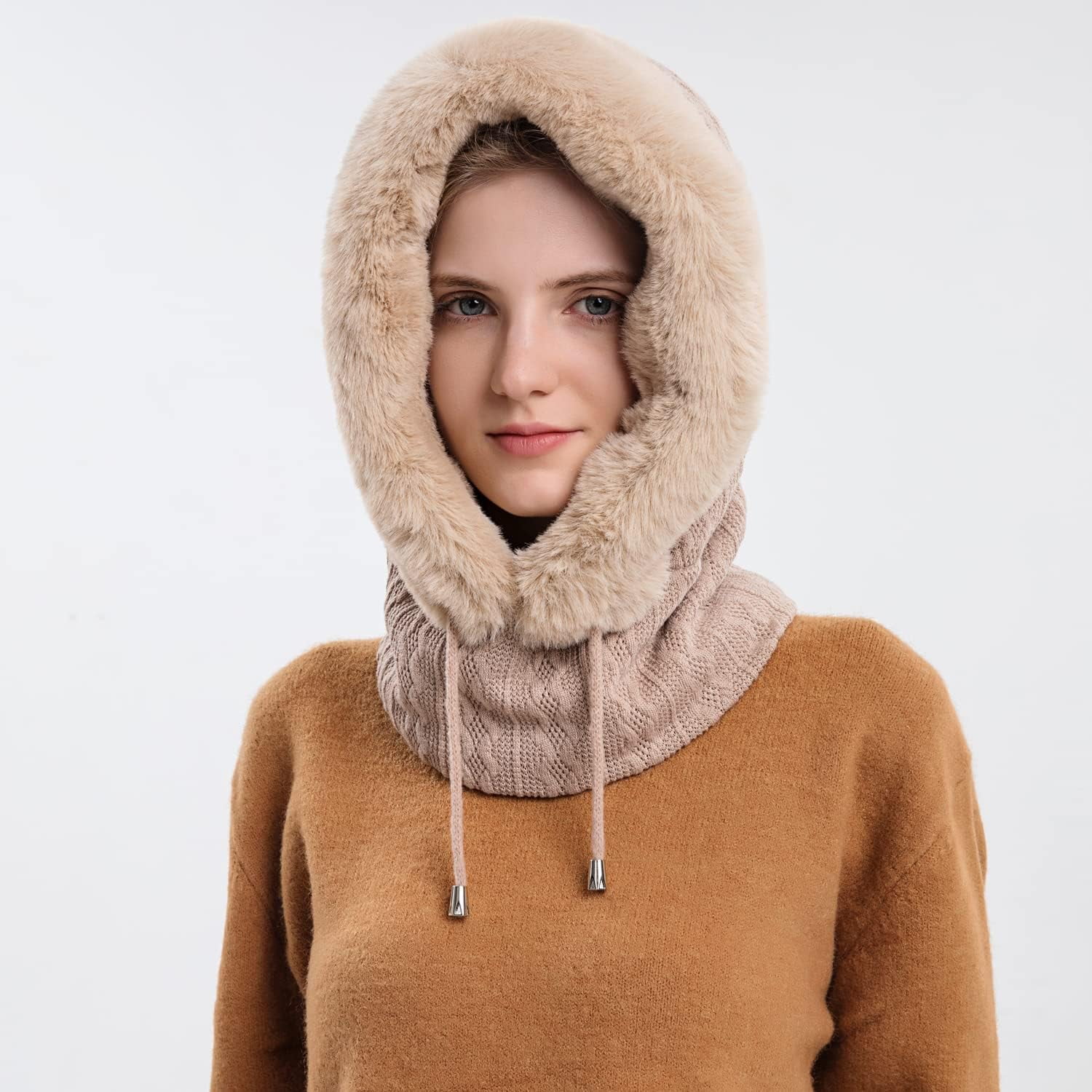 YooGuoGuo Women Winter One Piece Beanie Hat Slouchy Fleece Balaclavas Face Mask Neck Scarf Set Earmuff Ski Snow Knit Hats