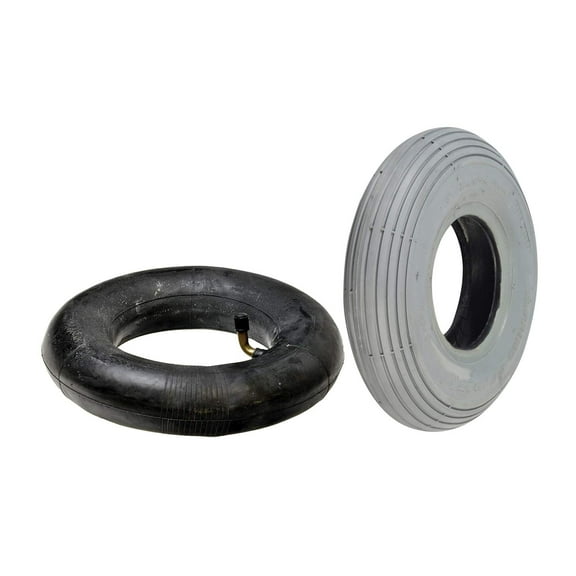 AlveyTech 2.80/2.50-4 (9"x3") Mobility Tire and Inner Tube Set with Ribbed Tread