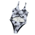 thumbnail image 4 of TIMIFIS Women's V Neck One Piece Swimsuit Ruffled Lace Up Monokini, 4 of 7