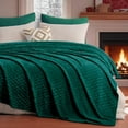 thumbnail image 3 of RUIKASI Brushed Flannel Blanket Dark Green Queen, Super Soft and Cozy Blankets All Season Use, 3 of 9