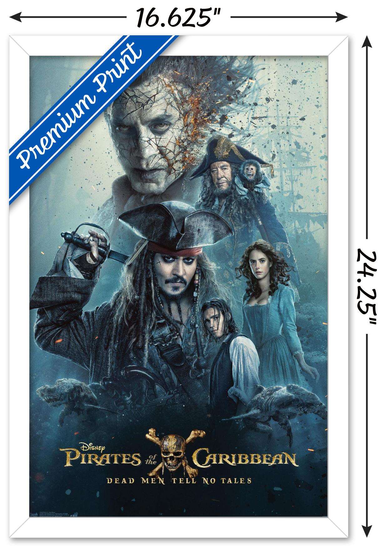 Disney Pirates of the Caribbean: Dead Men Tell No Tales - One Sheet Wall Poster, 14.725" x 22.375", Framed