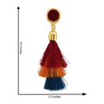 thumbnail image 3 of Oussum Gold Metal Triple Layer Tassel Earrings, 3 of 4