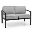thumbnail image 4 of Hometrends Cobble Hill 4-Piece Patio Conversation Set, Grey, Olefin Fabric, 4 of 9