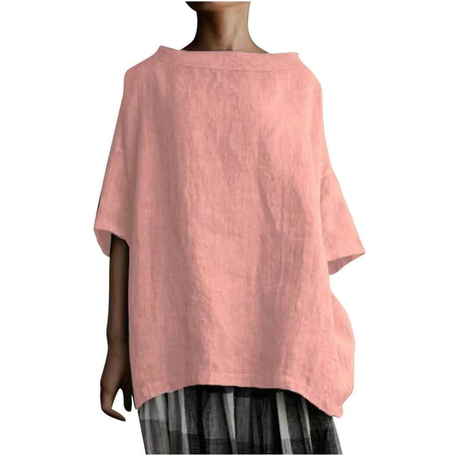 Birdeem T-Shirt à Manches Courtes pour Femmes, en Coton Vintage et Uni, Col Rond, Style Élégant