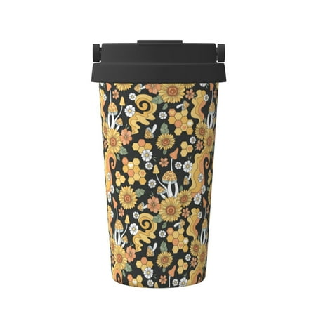 

KLL Mushrooms Honeycomb Pattern Stainless Steel Vacuum Insulated Tumbler - Carry Insulated Coffee Mug - Reusable Insulated Cold Brew Iced Coffee Cup Thermos