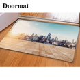 thumbnail image 1 of ABPHQTO Vista panorámica de la ciudad en el piso de madera vacío del amanecer Juego de alfombras de baño de 3 piezas Alfombra de baño Alfombra de contorno y tapa de inodoro ABPHQTO Cont-CHAPPLE-11373, 1 of 2