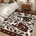 thumbnail image 5 of Abstract Flowers Area Rug 4'x6', Modern Geometric Chic Red Green Striped Washable Non-Slip Rugs, Low Pile Large Carpet for Living Room Bedroom Dining Room Kitchen Office Indoor Mat, 5 of 9