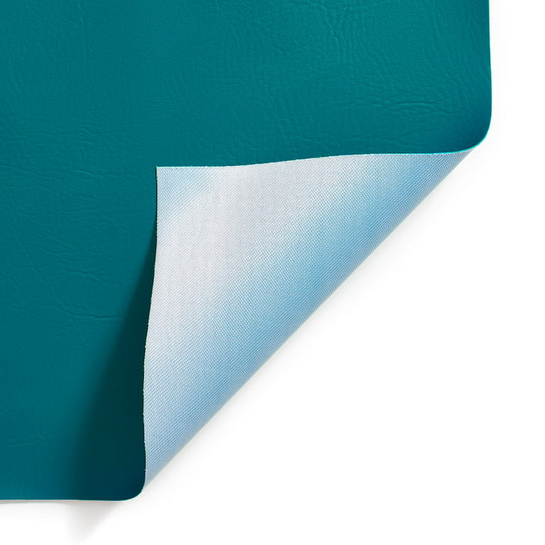 Car Elements Sky Blue Faux Leather Fabric Sheets Premium Vinyl PVC Leatherette Textile 54 inch Wide, Size: 54x 12(1/3Yard)