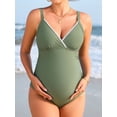 thumbnail image 3 of Sociala V Neck Maternity Swimsuit Ruched Side One Piece Pregnancy Bathing Suits 2026 Swimwear, 3 of 7