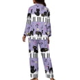 thumbnail image 5 of Kuiaobaty Cute Cat Print Pajamas for Women Music Note Set Long Pants Sleepwear Sets Soft Comfy Night Wear V-Neck Loungewear Cute Pajama House Wear, S, 5 of 7