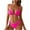 Hot Pink, variant on Women's Fashionable Strapless Two-Piece Bikini Set - Secure Fit Design with Tummy Control, Stylish Quick-Dry Swimwear