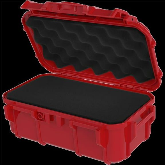 9.5 x 5.8 x 3.8 in. Protective Micro Case with Foam, Red