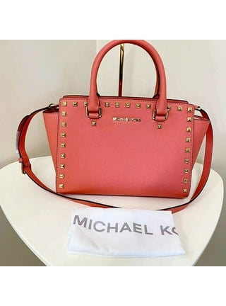 Michael Kors Rivington Stud Red Leather Large Tote Shoulder Satchel Handbag