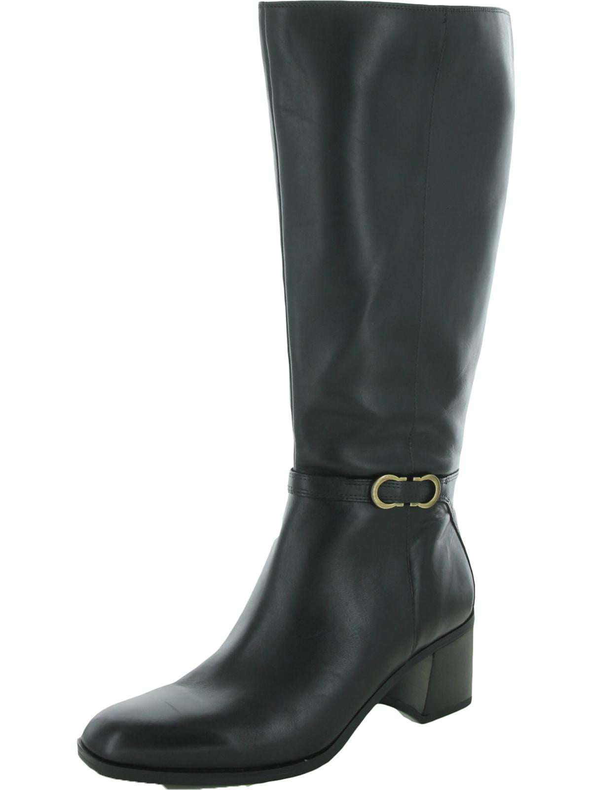 high neck leather boots