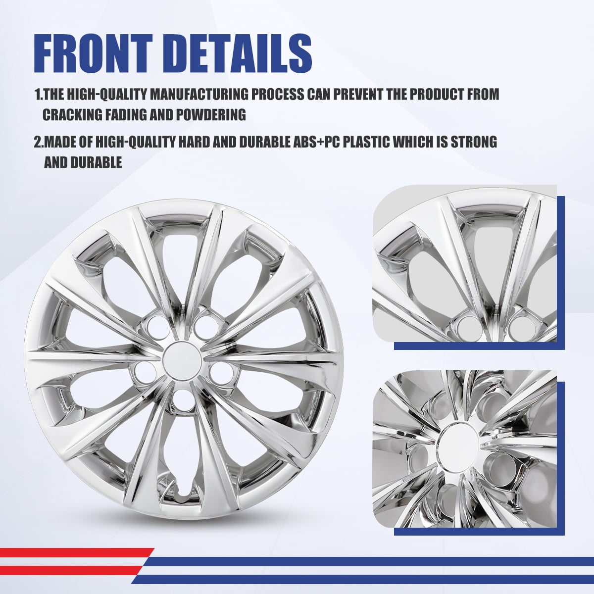 (4 Pack)16" Hubcaps Fits for Toyota Camry 2015 2016 2017,Wheel Rims Cover for Toyota Camry Hybrid 2015 2016 2017,Chrome