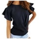 thumbnail image 2 of Xuyuer Women 2026 Summer Crew Neck Short Sleeve Tops Ribbed Knit Slim Fit Fashion Basic Tee Shirts Casual Going Out Top Shirts Basic Slim Fitted Crop Tops 2026 Summer Y2k Spring Clothes, 2 of 3