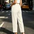 thumbnail image 5 of Utoimkio Drawstring Elastic Waist Casual Pants for Women with Crinkle Fabric and Cuffed Hem, 5 of 6