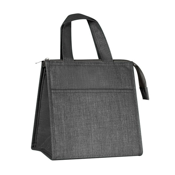 Lonchera con interior metalizado-Saanvi gris 21.7 x 21.5 x 13.6