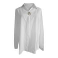 thumbnail image 4 of Holzkary Satin Silk Shirts for Women V Neck Shirts for Women Satin Tops for Women Satin Imitation Business Shirts Button Down Shirts for Women Dress Shirts Long Sleeve Blouses Womens Shirts White L, 4 of 6
