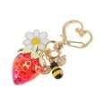 thumbnail image 5 of Unique Bargains 1 Pc Fashion Heart Buckle Strawberry Bees Daisys Handbag Charm Bag Accessories Transparent Red, 5 of 5