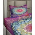 thumbnail image 2 of Ambesonne Mandala Fitted & Top Sheet Set with Sham, Geometric Zigzag Shape, Multicolor, 2 of 4
