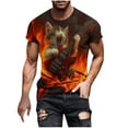thumbnail image 3 of DDAPJ pyju Novelty Graphic Tees for Men Funny Cat Printed T-Shirt Stylish Casual Summer Short Sleeve Tops Rebajas Hoy Liquidación Orange XXXXL, 3 of 6