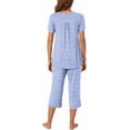 thumbnail image 4 of Women's Pajama Sets 2 Piece Summer Sleepwear Ladies Pjs Short Sleeve Capri Pant With Pockets, 4 of 9