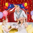 thumbnail image 2 of Circus Carnival Backdrop 70.87*47.24 in Carnival Theme Party Decorations Circus Trunk Or Treat Decor Banner Birthday Photography Background Photoshoot Photo Booth, 2 of 6