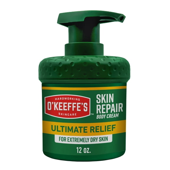 O'Keeffe's Skin Repair Body Cream, Ultimate Relief, 48 Hour Moisture, Unscented, 12oz Airless Pump