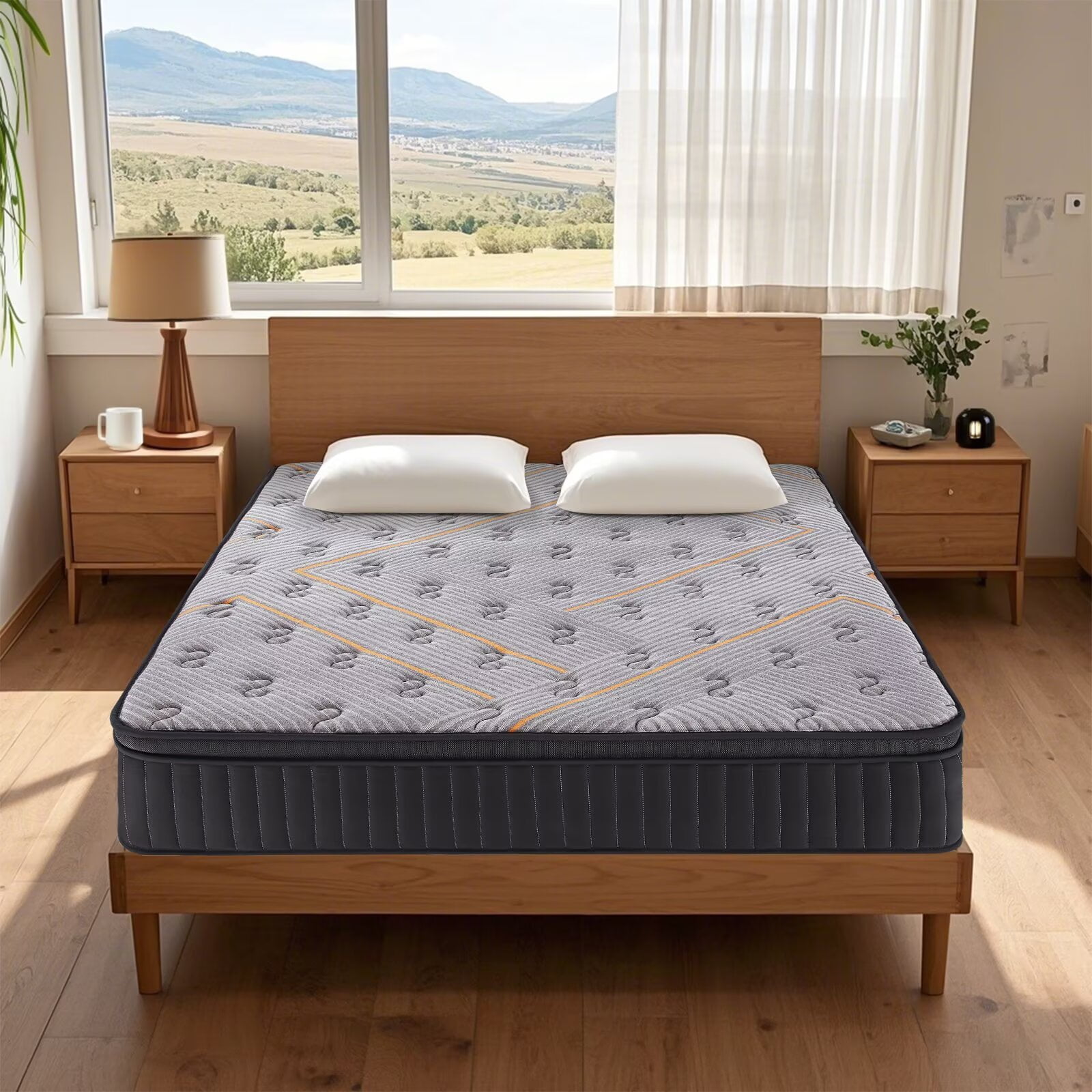 Twin Mattress 10 Inch Mattresses Twin Size in a Box,Superior Hybrid Mattress with Memory Foam for Extra Lumbar Support,Maximum Support,Zoned Spring, Medium Firm